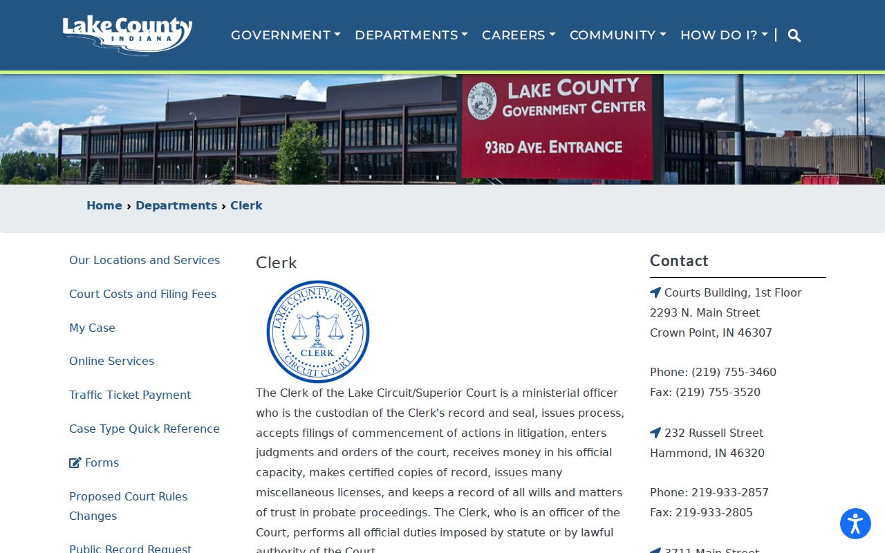 Lake County Clerk court docket office