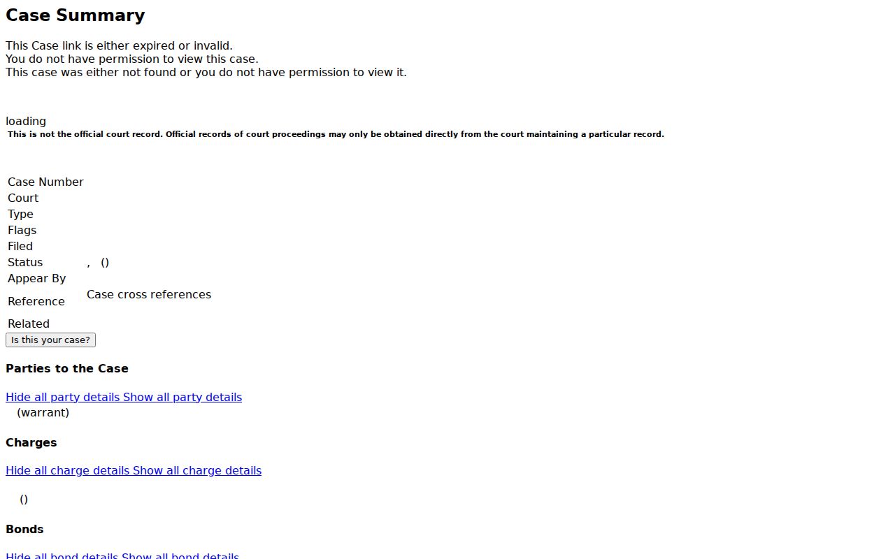Lake County case lookup MyCase summary fields
