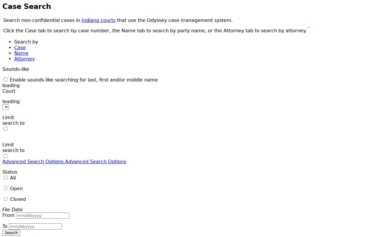 Lake County case lookup MyCase search fields