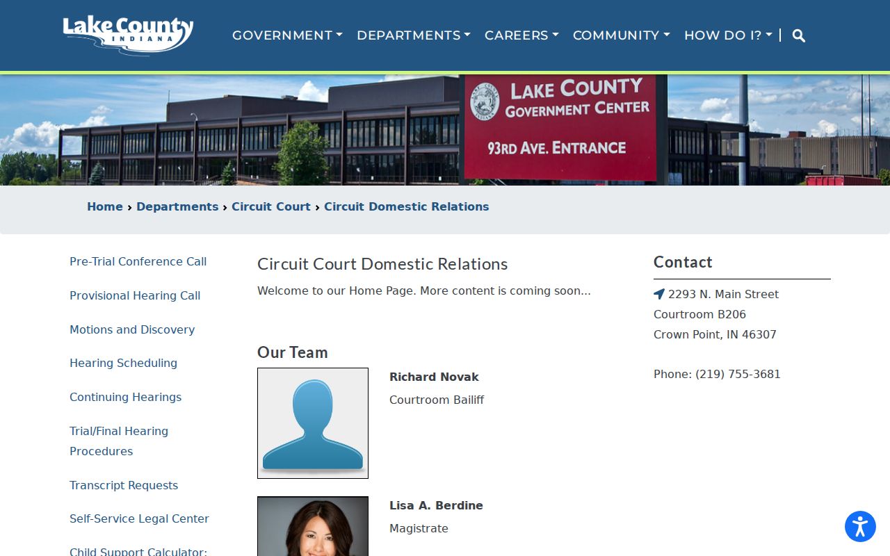 Lake County civil docket domestic relations division