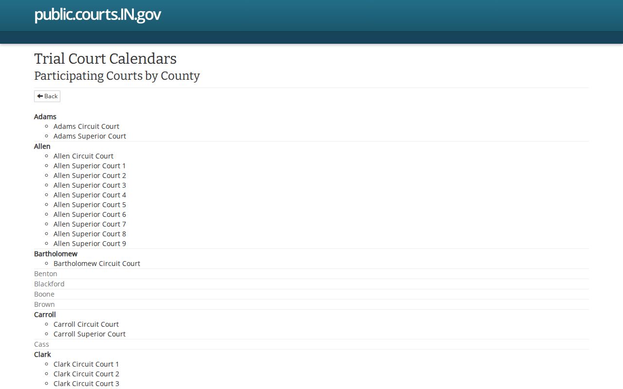Lake County court dates participating courts