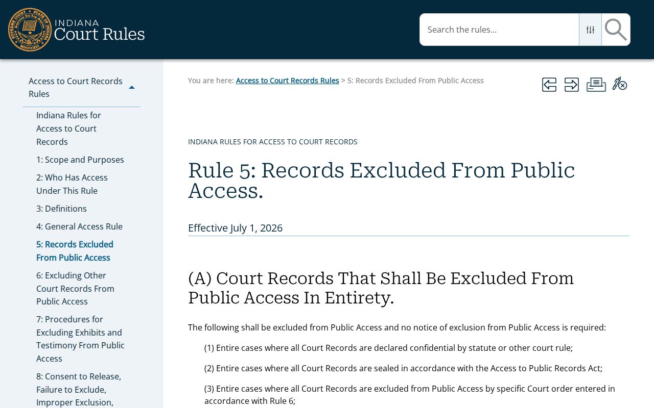 Lake County criminal docket exclusion rules