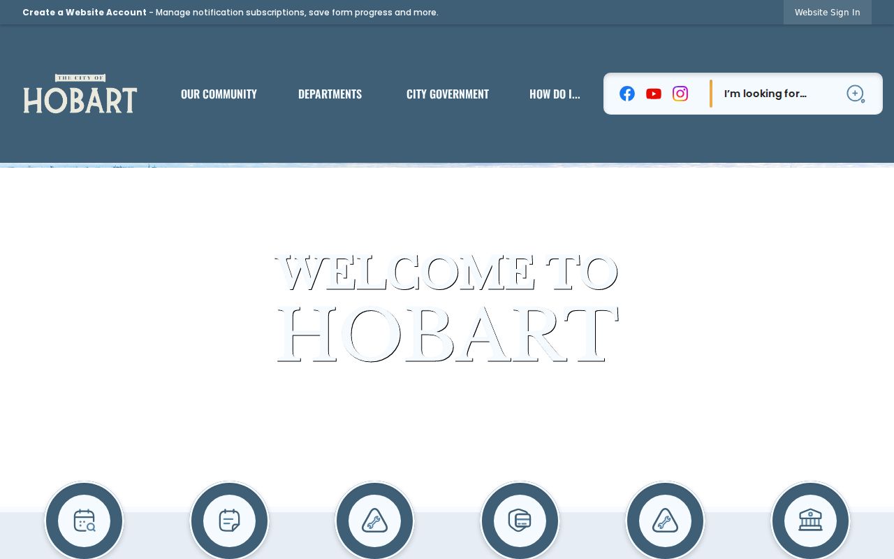 Hobart official website context for Hobart court docket records