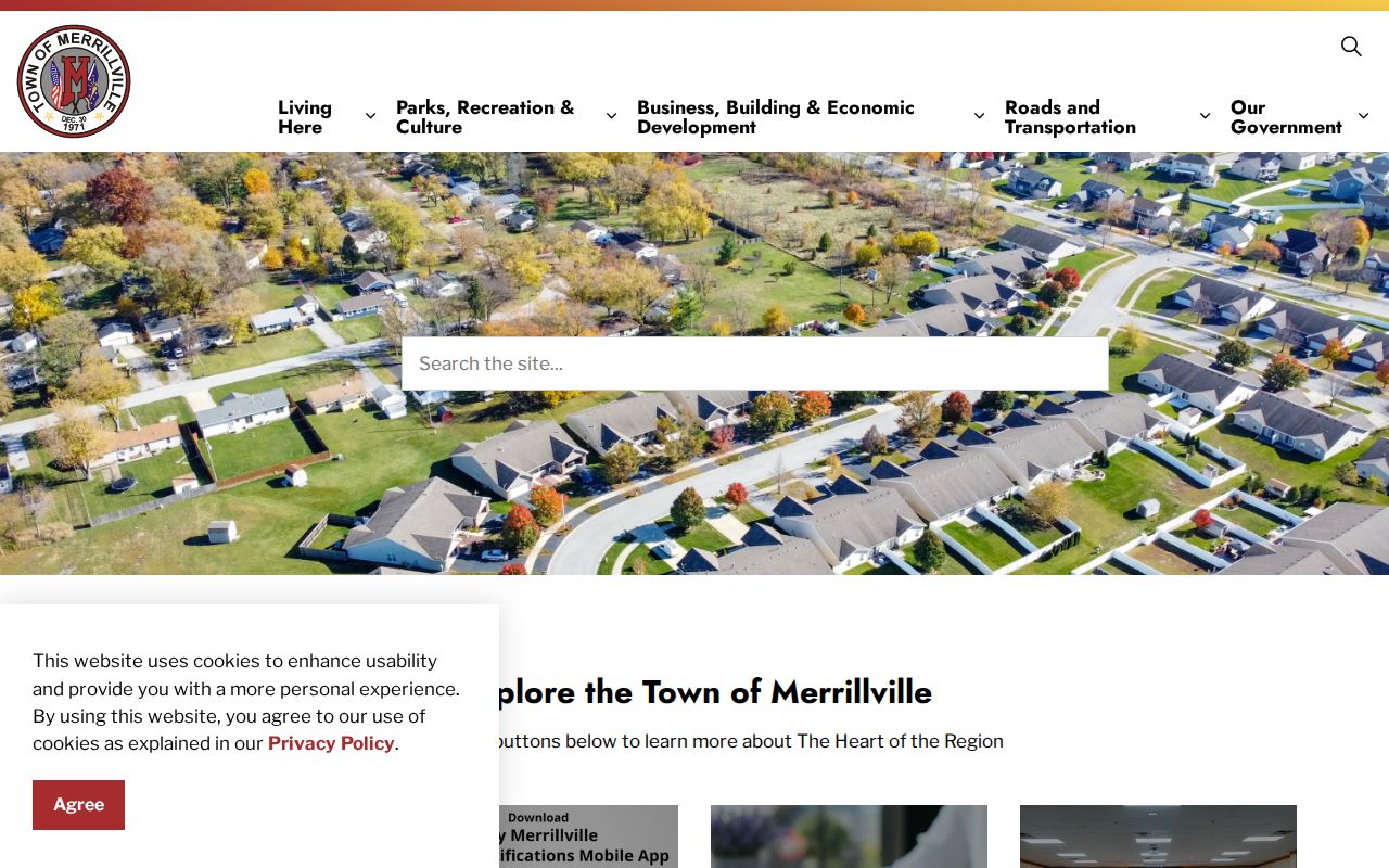 Merrillville official website for Merrillville court docket access
